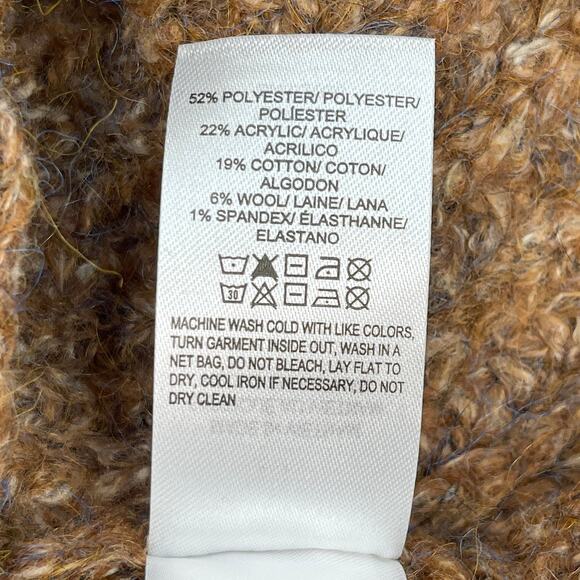 Lucky Brand Shaker Knit Raglan Cardigan Sz S New $90 Brown Button Front  Sweater - Picture 7 of 10